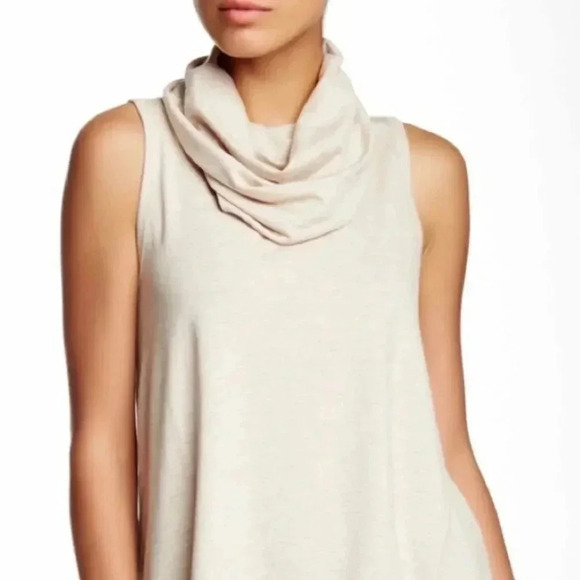 Chloe K Dark Gray asymmetrical Cowl Neck Top - Picture 7 of 8